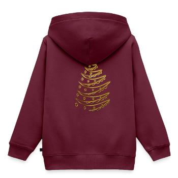 Weihnachtsbaum - Kinder Premium Organic Hoodie - Burgunderrot - Hinten - AI Model Kid Female (0cm)