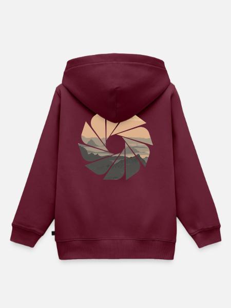 Berglandschaft - Kinder Premium Organic Hoodie - Burgunderrot