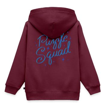 Puzzle Squad Hobby Puzzler-Puzzle - Kinder Premium Organic Hoodie - Burgunderrot - Hinten - AI Model Kid Female (0cm)
