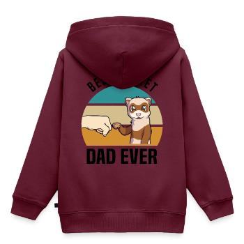 Frettchen - Kinder Premium Organic Hoodie - Burgunderrot - Hinten - AI Model Kid Female (0cm)