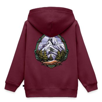Eisberge Mountains Gipfel - Kinder Premium Organic Hoodie - Burgunderrot - Hinten - AI Model Kid Female (0cm)