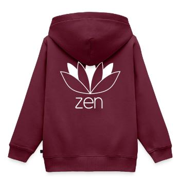 ZEN - Kinder Premium Organic Hoodie - Burgunderrot - Hinten - AI Model Kid Female (0cm)