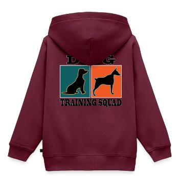 Dog Training Squad Pet Obedience - Kinder Premium Organic Hoodie - Burgunderrot - Hinten - AI Model Kid Female (0cm)