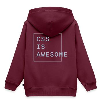 css is awesome Webdesign - Kinder Premium Organic Hoodie - Burgunderrot - Hinten - AI Model Kid Female (0cm)