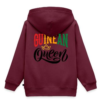 Guinea Königin Guinea Guinea Guinea Flagge - Kinder Premium Organic Hoodie - Burgunderrot - Hinten - AI Model Kid Female (0cm)