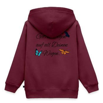 Gottes Segen Segensspruch Taufe Hochzeit Gläubige - Kinder Premium Organic Hoodie - Burgunderrot - Hinten - AI Model Kid Female (0cm)
