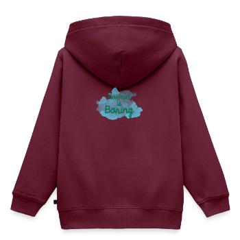 Normal ist langweilig - Kinder Premium Organic Hoodie - Burgunderrot - Hinten - AI Model Kid Female (0cm)
