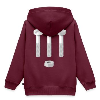 Schrauben - Kinder Premium Organic Hoodie - Burgunderrot - Hinten - AI Model Kid Female (0cm)