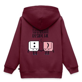 Valentinstag Happy Valentine Geschenk Liebe - Kinder Premium Organic Hoodie - Burgunderrot - Hinten - AI Model Kid Female (0cm)