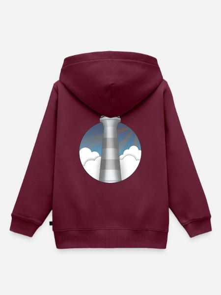 Leuchtturm - Kinder Premium Organic Hoodie - Burgunderrot