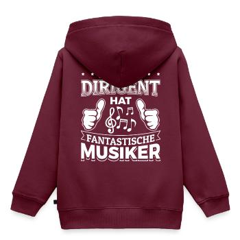 Dirigent Chorleiter Maestro Musiker Chor Chorprobe - Kinder Premium Organic Hoodie - Burgunderrot - Hinten - AI Model Kid Female (0cm)