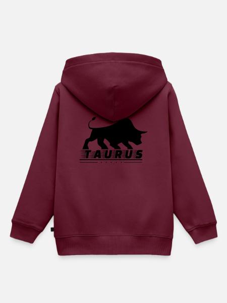 Taurus Stier Bulle - Kinder Premium Organic Hoodie - Burgunderrot