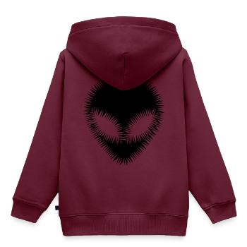 Alien opf Stachel - Kinder Premium Organic Hoodie - Burgunderrot - Hinten - AI Model Kid Female (0cm)