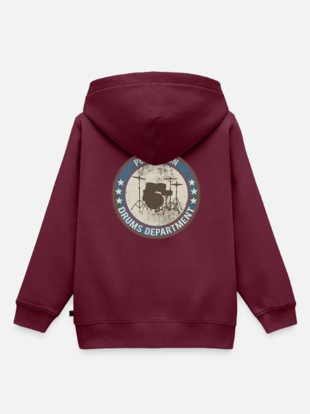 drums schlagzeug - Kinder Premium Organic Hoodie - Burgunderrot