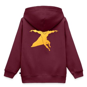 Superhero des Alltags - Kinder Premium Organic Hoodie - Burgunderrot - Hinten - AI Model Kid Female (0cm)