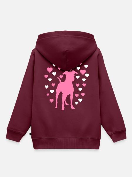 Pinscher - Kinder Premium Organic Hoodie - Burgunderrot