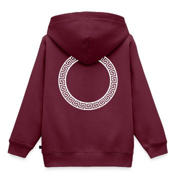 griechisch symbol kreis - Kinder Premium Organic Hoodie - Burgunderrot - Hinten - AI Model Kid Female (0cm)