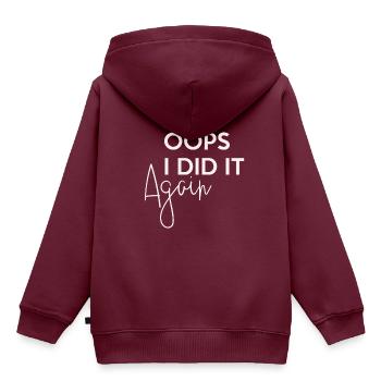 Oops i did it again Schwangerschaft baby schwanger - Kinder Premium Organic Hoodie - Burgunderrot - Hinten - AI Model Kid Female (0cm)