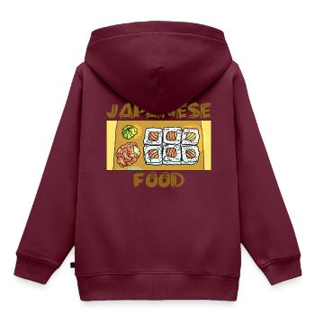 Japanisches Essen Sushi Wasabi Ingwer roher Fisch - Kinder Premium Organic Hoodie - Burgunderrot - Hinten - AI Model Kid Female (0cm)
