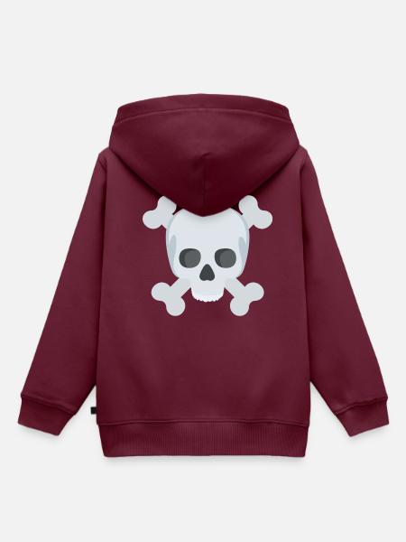 Schädel - Kinder Premium Organic Hoodie - Burgunderrot