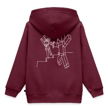 MINEKRAFT KAMPF - Kinder Premium Organic Hoodie - Burgunderrot - Hinten - AI Model Kid Female (0cm)