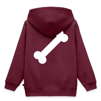 Hundeknochen Knochen - Kinder Premium Organic Hoodie - Burgunderrot - Hinten - AI Model Kid Female (0cm)