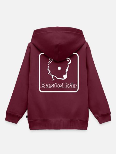 Bastelbär hellesDesign - Kinder Premium Organic Hoodie - Burgunderrot
