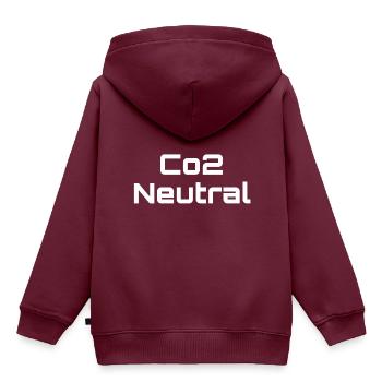 Co2 Neutral - Kinder Premium Organic Hoodie - Burgunderrot - Hinten - AI Model Kid Female (0cm)