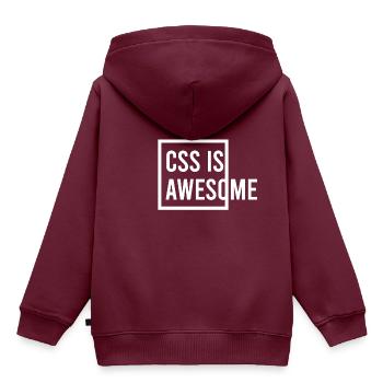 CSS is Awesome - Kinder Premium Organic Hoodie - Burgunderrot - Hinten - AI Model Kid Female (0cm)
