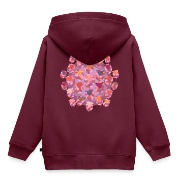 Schafe zählen Multi - Kinder Premium Organic Hoodie - Burgunderrot - Hinten - AI Model Kid Female (0cm)