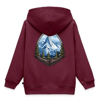 Eisberge Mountains Bergsteigen - Kinder Premium Organic Hoodie - Burgunderrot - Hinten - AI Model Kid Female (0cm)
