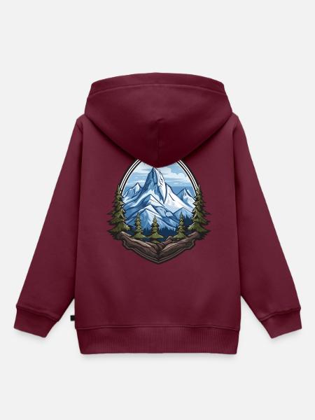 Eisberge Mountains Bergsteigen - Kinder Premium Organic Hoodie - Burgunderrot