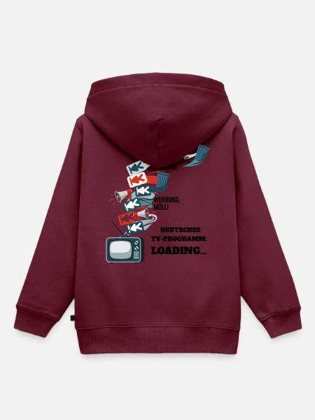 Deutsches TV-Programm: Loading... - Kinder Premium Organic Hoodie - Burgunderrot