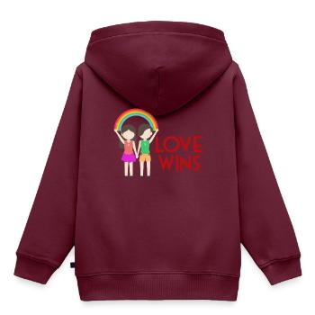 Liebe Jahrestag Valentinstag Geschenkidee - Kinder Premium Organic Hoodie - Burgunderrot - Hinten - AI Model Kid Female (0cm)