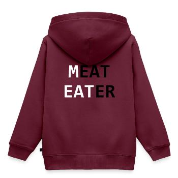 MEAT EATER - Kinder Premium Organic Hoodie - Burgunderrot - Hinten - AI Model Kid Female (0cm)