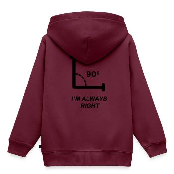 Lustiges Mathe Rechter Winkel Streber Geschenk - Kinder Premium Organic Hoodie - Burgunderrot - Hinten - AI Model Kid Female (0cm)