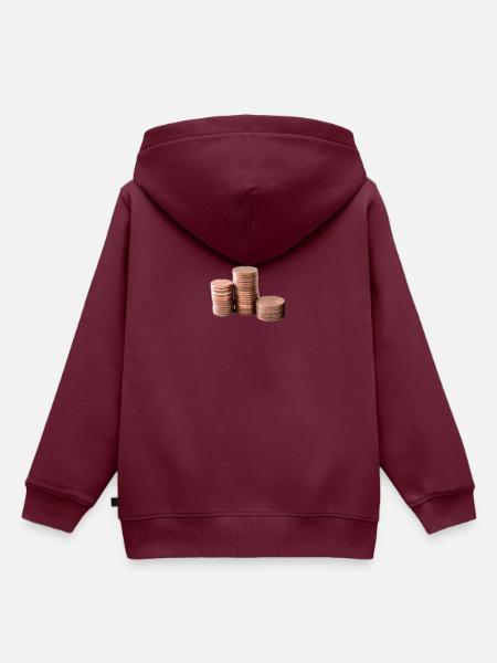 Münzen - Kinder Premium Organic Hoodie - Burgunderrot