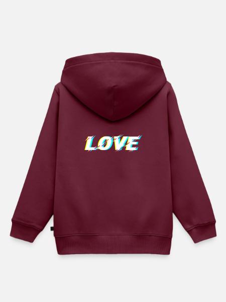 liebe - Kinder Premium Organic Hoodie - Burgunderrot
