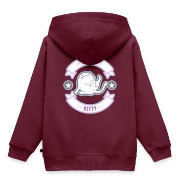 Lickin´ Kitty Superstar - Kinder Premium Organic Hoodie - Burgunderrot - Hinten - AI Model Kid Female (0cm)