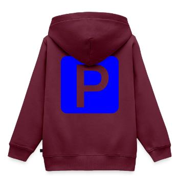 Parken - Kinder Premium Organic Hoodie - Burgunderrot - Hinten - AI Model Kid Female (0cm)