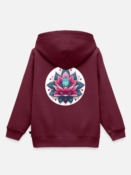 Lotus - Kinder Premium Organic Hoodie - Burgunderrot