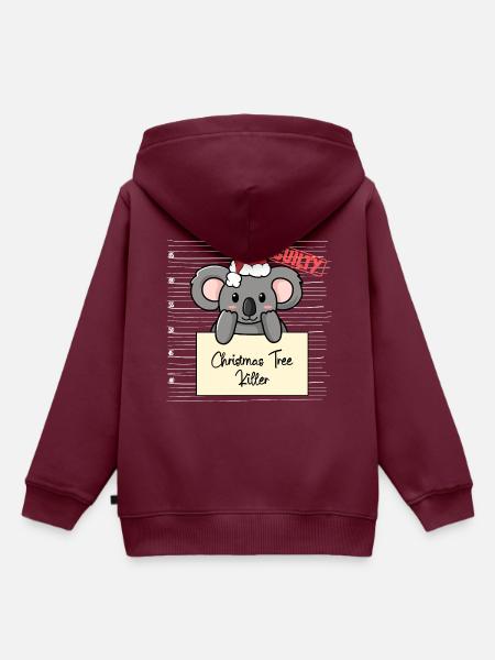 Weihnachtsbaum Umschubser Koala - Kinder Premium Organic Hoodie - Burgunderrot