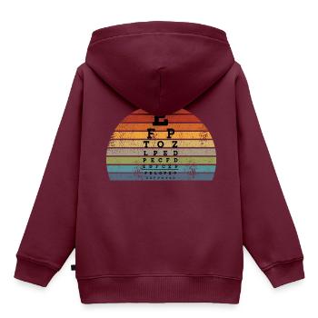 Optiker - Kinder Premium Organic Hoodie - Burgunderrot - Hinten - AI Model Kid Female (0cm)