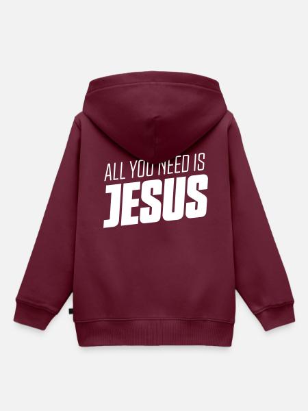 jesus spruch - Kinder Premium Organic Hoodie - Burgunderrot