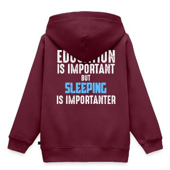 Schlafen - Kinder Premium Organic Hoodie - Burgunderrot - Hinten - AI Model Kid Female (0cm)