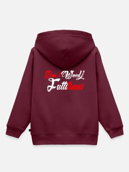Don t Worry Futtitinni red - Kinder Premium Organic Hoodie - Burgunderrot