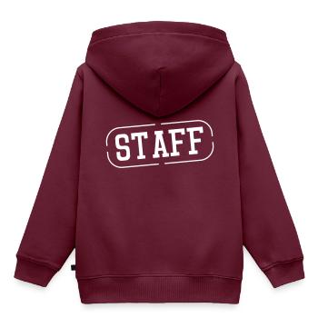 staff stempel - Kinder Premium Organic Hoodie - Burgunderrot - Hinten - AI Model Kid Female (0cm)