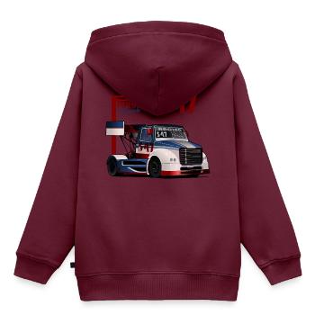 Rennwagen - Kinder Premium Organic Hoodie - Burgunderrot - Hinten - AI Model Kid Female (0cm)