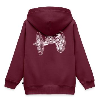 Kanone - Kinder Premium Organic Hoodie - Burgunderrot - Hinten - AI Model Kid Female (0cm)
