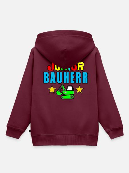 Junior Bauherr - Kinder Premium Organic Hoodie - Burgunderrot